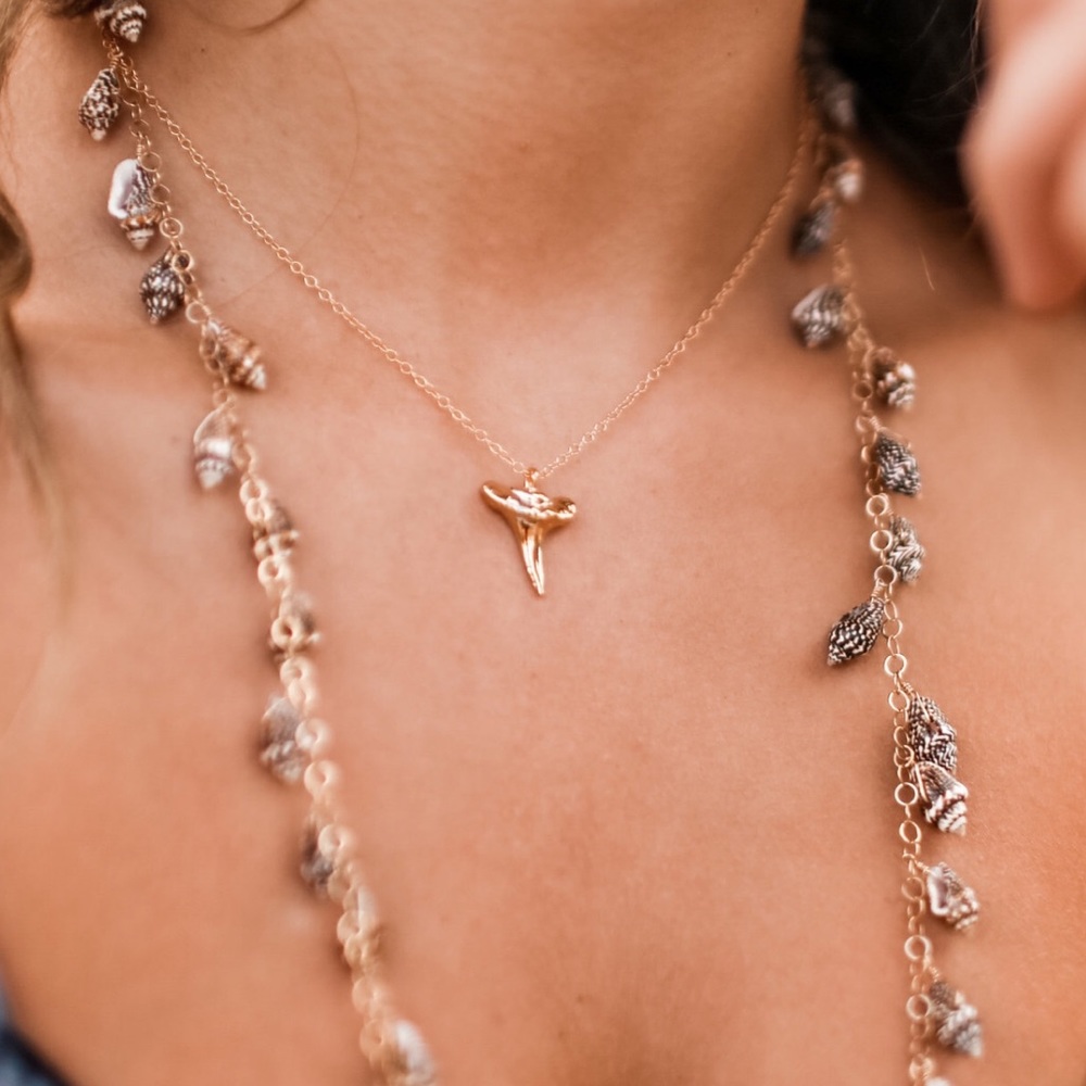 Ki-ele sharks tooth necklace 14k gold filled